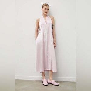 SAMSOE & SAMSOE Light Pink Sacille Halterneck Midi  Dress